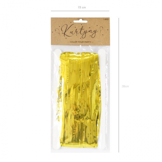 Ресни за декорация  /ПВЦ/ лъскави, цвят злато, 100х200см /Pp/