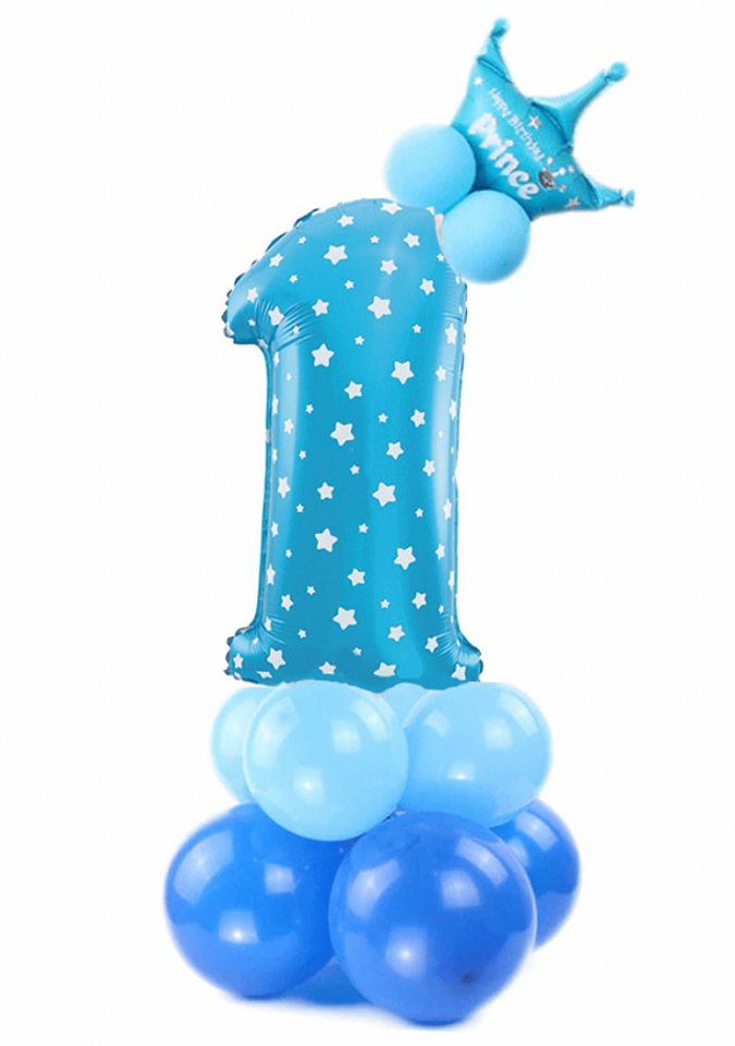 Комплект 13 бр. балони в синьо, за Първи рожден ден момче /Pp/