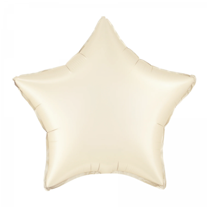 Фолиев балон Звезда, цвят крем мат, 45см /Pp/