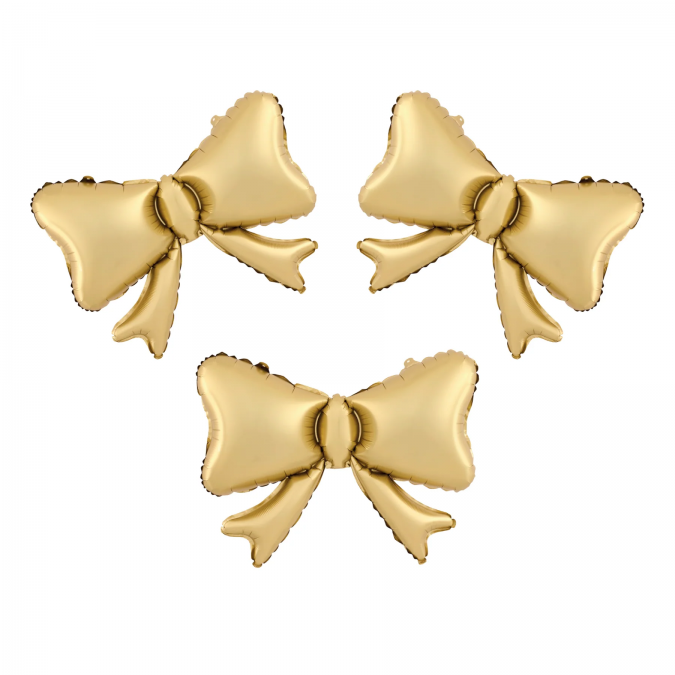 Фолиев балон Панделка, 55 см, 3бр., цвят злато /Pp/