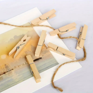 Декоративни мини дървени щипки, 2,5см, 10бр. в опаковка /Sa/