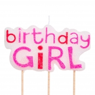 Свещички надпис Рожден ден Момиче / Birthday Girl, розови /mb/
