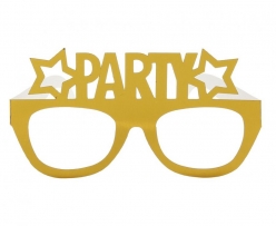 Парти очила Party в златно, сребърно и черно, 6 бр. /Gd/