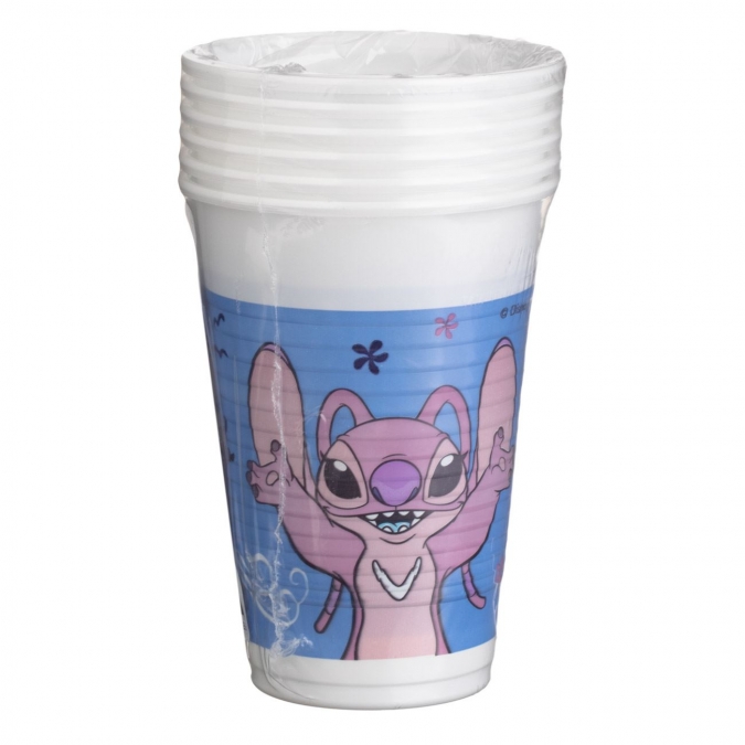 Пластмасова чашка Стич и Ейнджъл, 6 бр. 200 мл /Mb/