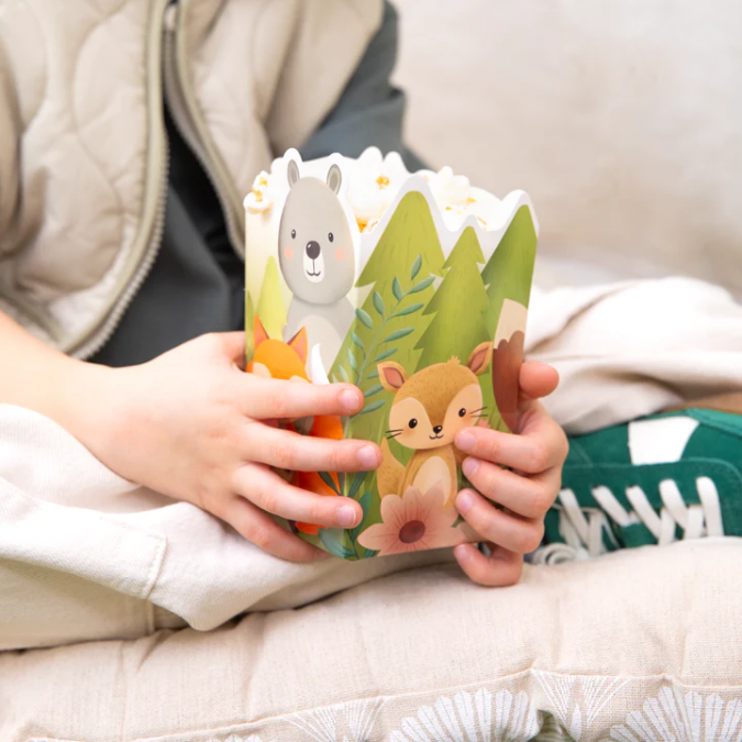 Кутийки за пуканки или сладки Горски животни , 6 бр. в пакет /Pp/