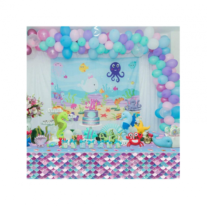 Парти покривка Русалка, подводен свят, 120х180 см /Ch/