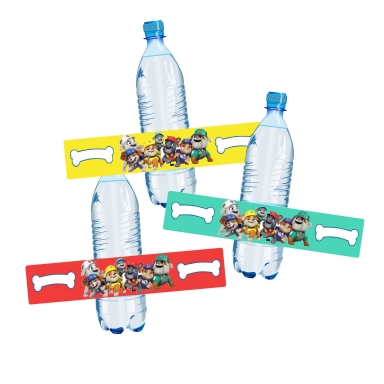 Персонализиран парти етикет за бутилка с вода Бандата на Рабъл, 5бр. в пакет