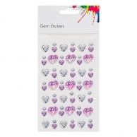 Акрилни стикери - сърца в сребристо и лилаво /Mb/