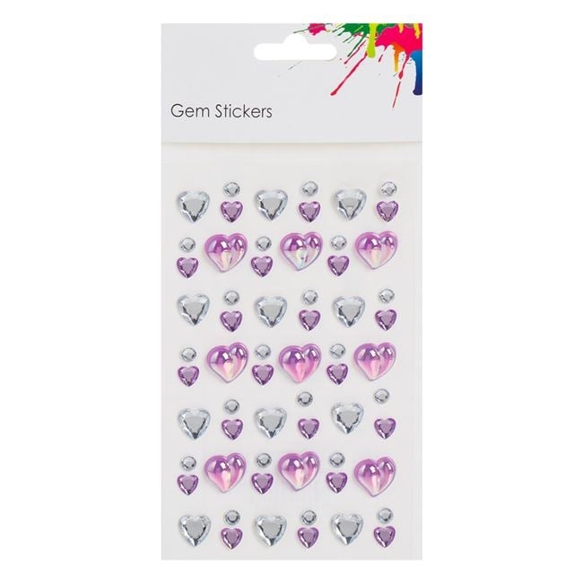 Акрилни стикери - сърца в сребристо и лилаво /Mb/