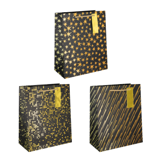 Луксозни подаръчни торбички със златни декорации 23х18см /Pp/