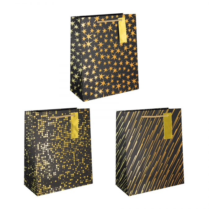 Луксозни подаръчни торбички със златни декорации 23х18см /Pp/