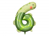 Фолиев балон цифра 6 Костенурка, сафари, 88 см /Pd/