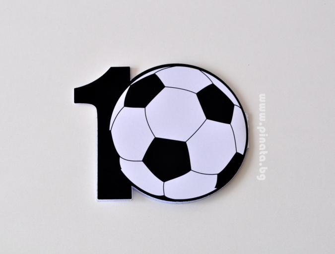 Покана цифра рожден ден футбол, 6 бр. в пакет