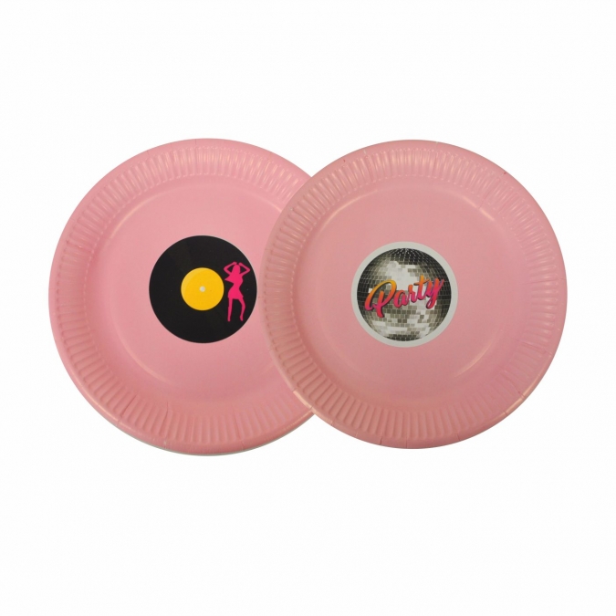 Хартиена парти чинийка Диско парти, 6бр. пакет