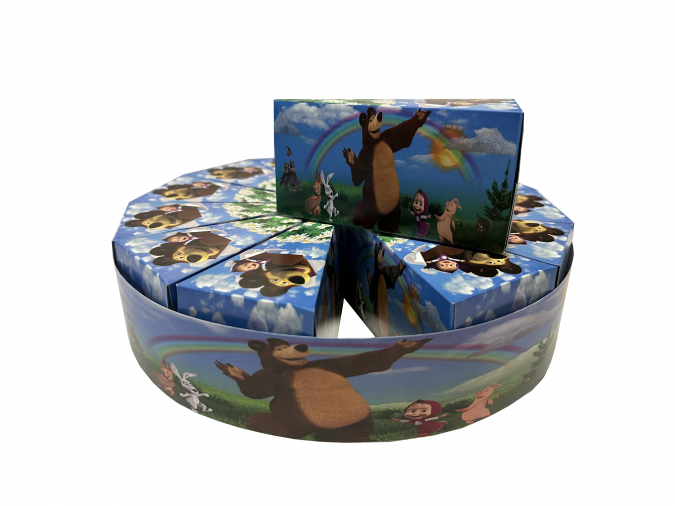 Комплект 13 парчета /заготовки за хартиена торта Маша и Мечока, с вкл. ринг за декорация /Mr/