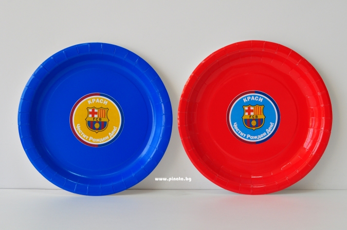 Персонализирана хартиена парти чинийка Барселона, 6бр. пакет