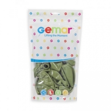 Балон цвят Маслинено зелен, Olive, диаметър 30 см, 100 бр. в пакет, Gemar G110 #098 /Uk/