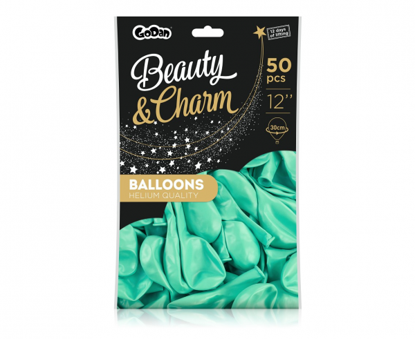 Балон зелен мента макарон, диаметър 30 см, 10 бр. в пакет /Gd/