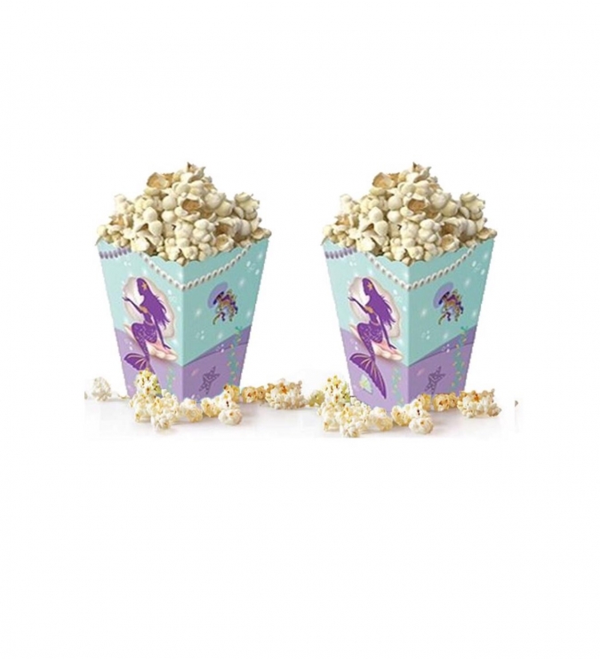 Кутийки за пуканки или сладки Русалка, 8 бр. в пакет