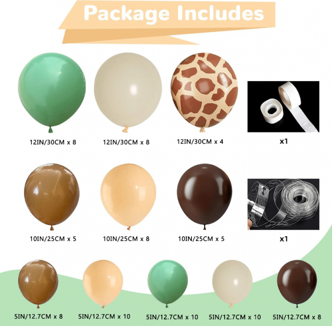 Комплект за арка 86 бр. балони Сафари, джунгла /Ch/