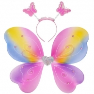 Комплект Крила и диадема Пеперуда, преливащи цветове и брокат /Km/