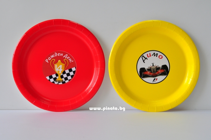 Персонализирана хартиена парти чинийка Формула 1, 6бр. пакет