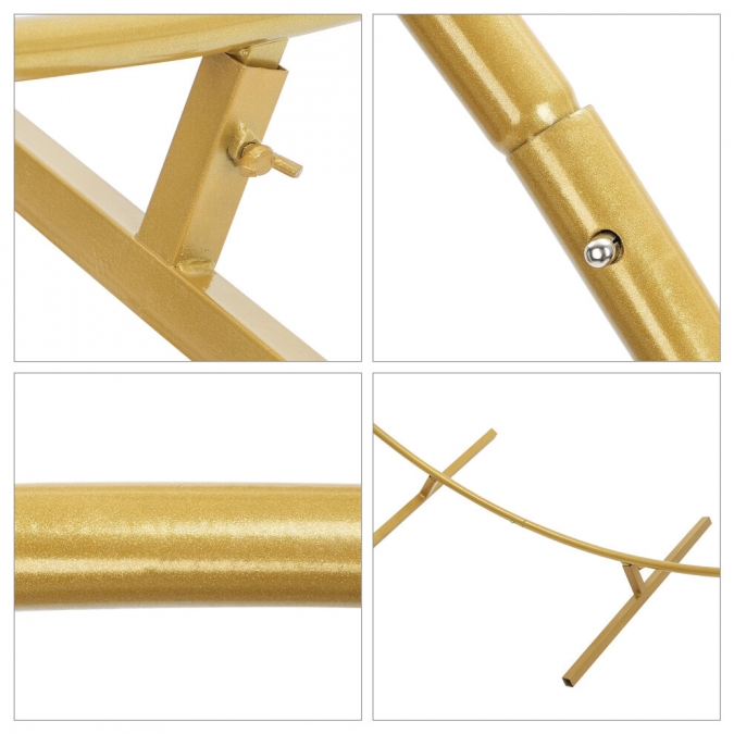 Кръгла метална сглобяема арка, диаметър 180см, цвят златен /Gd/