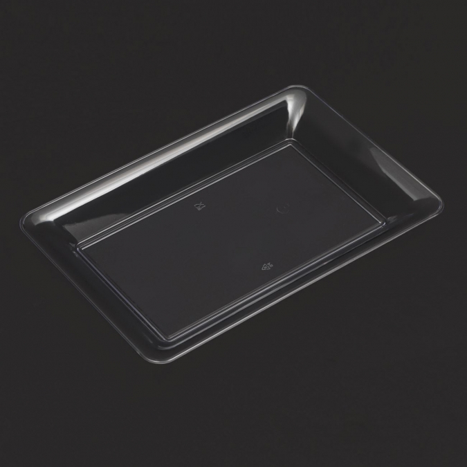 Пластмасово прозрачно правоъгълно плато, 37х24см /Mb/