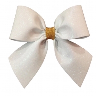 Панделка с брокат за подаръци и декорация, цвят сребро, 25см /Tr/