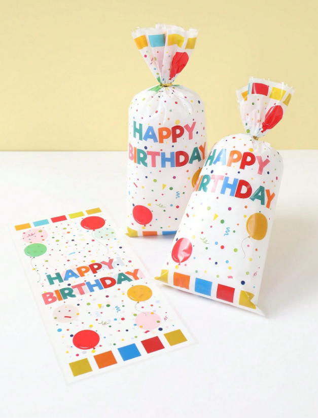 Подаръчни торбички, пликове за сладки "Шарени балони",12,5х27,5см, 25 бр. /Ch/