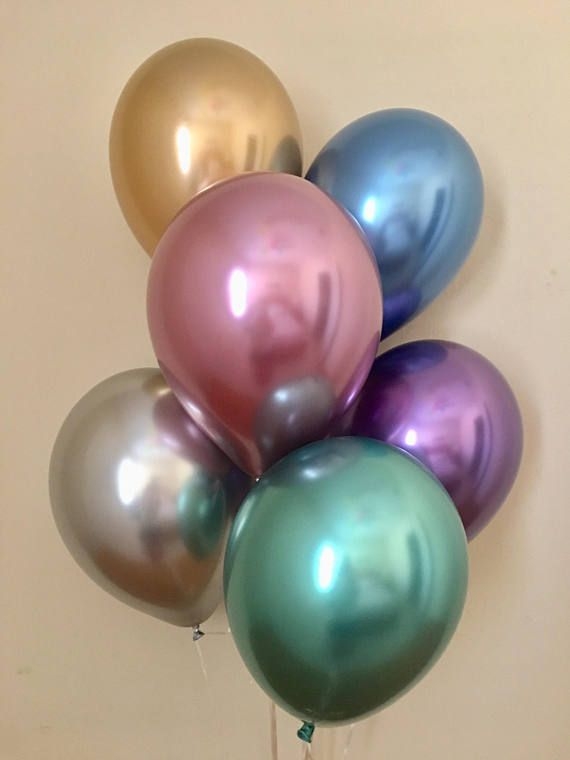 Балони хром диаметър 30 см, 5 бр в пакет микс цветове /Tr/