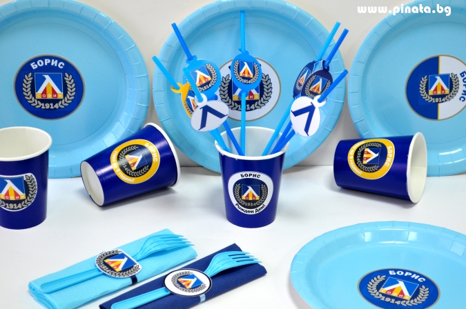 Персонализирана хартиена парти чинийка Левски футбол, 6бр. пакет