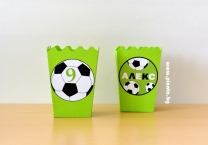 Персонализирана кутийка за пуканки Футбол, 3 бр. в опаковка