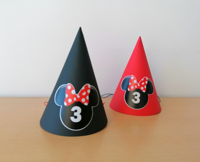 Персонализирана парти шапка Мини Маус, 3 бр. в пакет