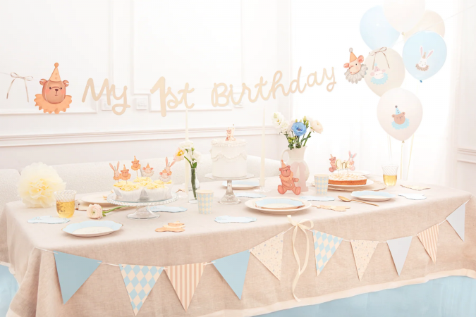 Пастелно сини латексови балони, Бебе момче, комплект от 6 броя /Pp/