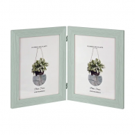 Фоторамка, настолна за 2 снимки, цвят резеда, 20x15см /Km/