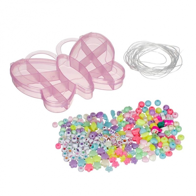 Творчески комплект /мъниста/ за нанизване в кутия Пеперуда /Mb/