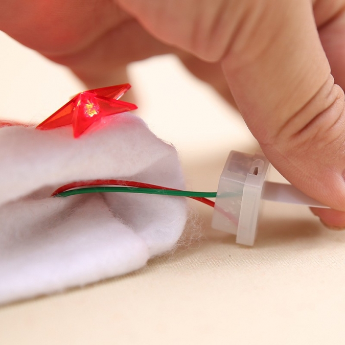 Светеща Коледна шапка с 5 звездички, 37х25см /Tr/