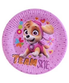 Хартиена чинийка Скай, Пес Патрул, 18 см диаметър,  10 бр. в опаковка /Pe/