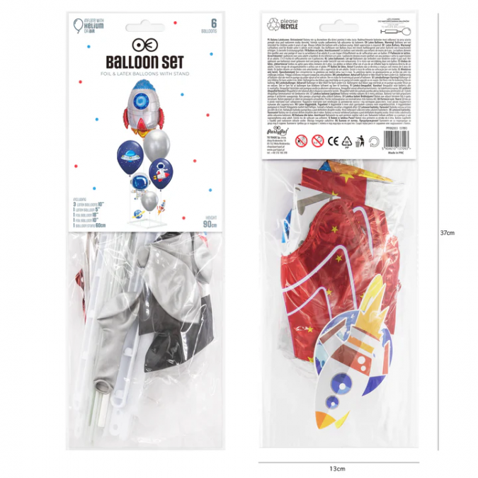 Комплект балони Космос, ракета космонавт, с включена стойка  /Pp/