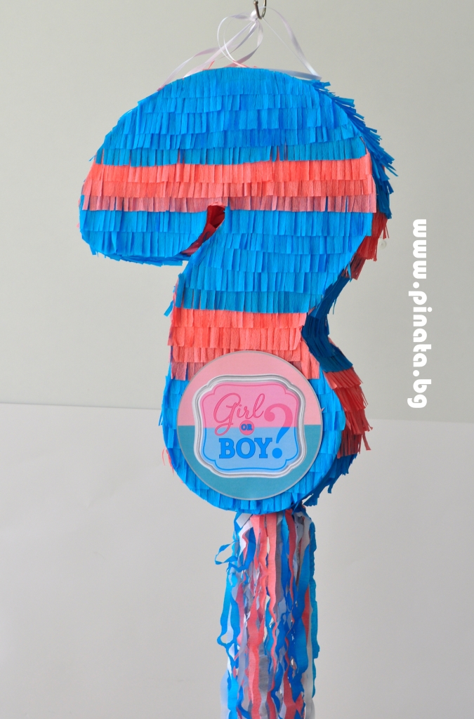 Пинята за разкриване пола на бебето, височина 50 см,