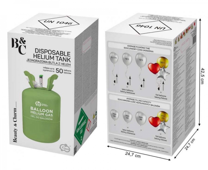 Бутилка с хелий за надуване на до 50 балона /Gd/