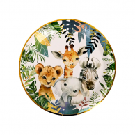 Хартиена чинийка Сафари, Джунгла, Животни, 10бр. в пакет /Km/