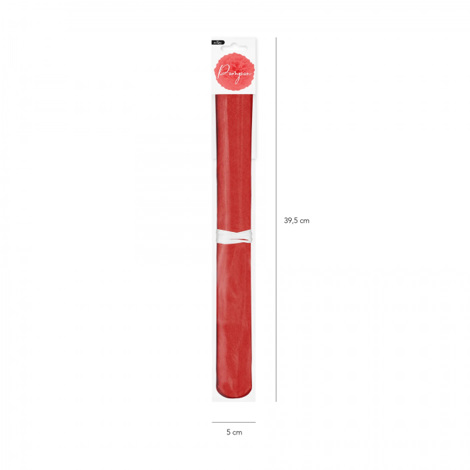 Помпон от червена тишу хартия 35 см /Pp/