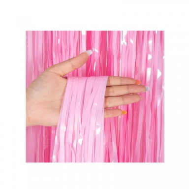 Ресни за декорация /ПВЦ/ лъскави, цвят розов пастел 100х200см /Km/