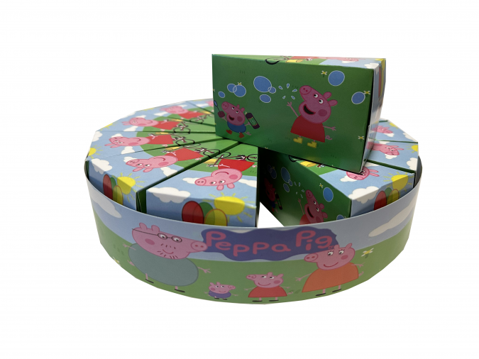 Комплект 13 парчета /заготовки за хартиена торта Пепа Пиг, с вкл. ринг за декорация /Mr/