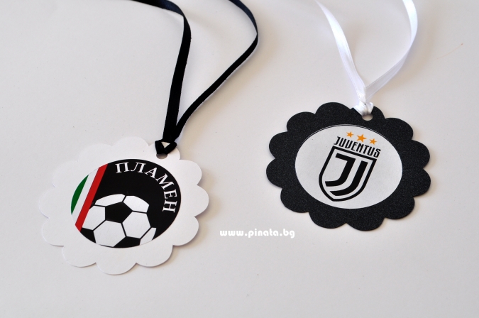 Персонализиран парти медальон Ювентус, 5бр. пакет