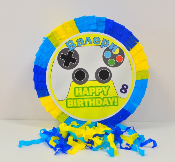 Пинята Плейстейшън, джойстик, Game on, две лица 40х40 см