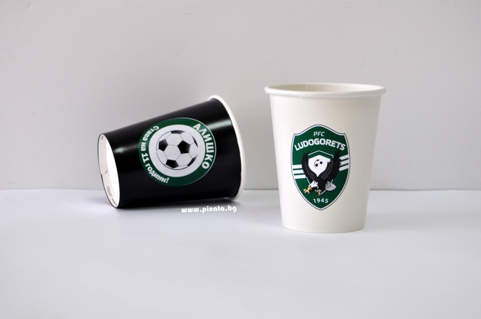 Персонализирана хартиена парти чашка 220 мл. Лудогорец, 6бр. пакет