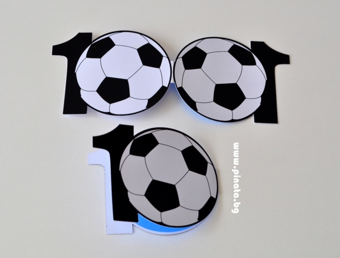 Покана цифра рожден ден футбол, 6 бр. в пакет